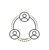 Collaborative multi-team workspaces icon